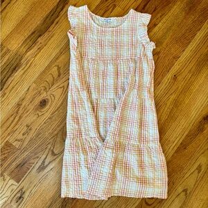 Gingham Tiered Ruffle Sleeve womens Dress